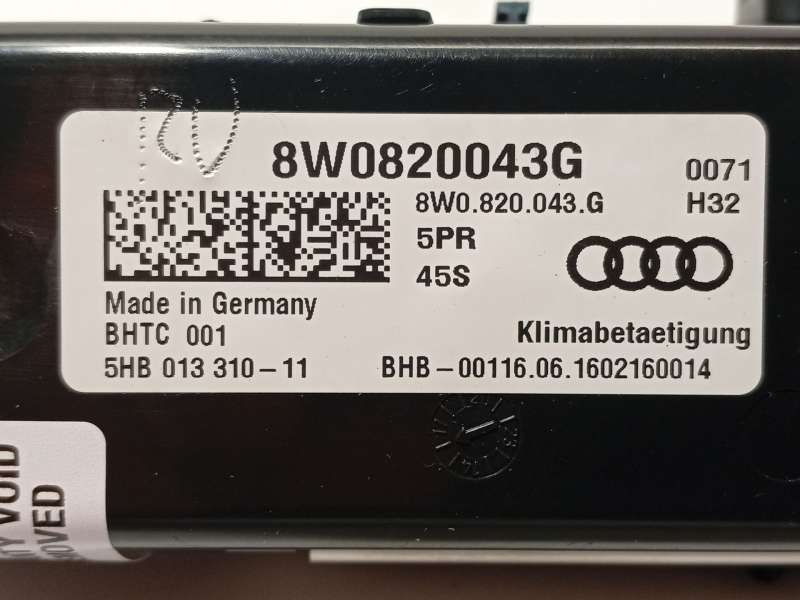 Recambio de mando climatizador para audi a4 b9 avant (8w5, 8wd) 35 tdi mild hybrid referencia OEM IAM 8W0820043G5PR  5HB013310 - Gris 6