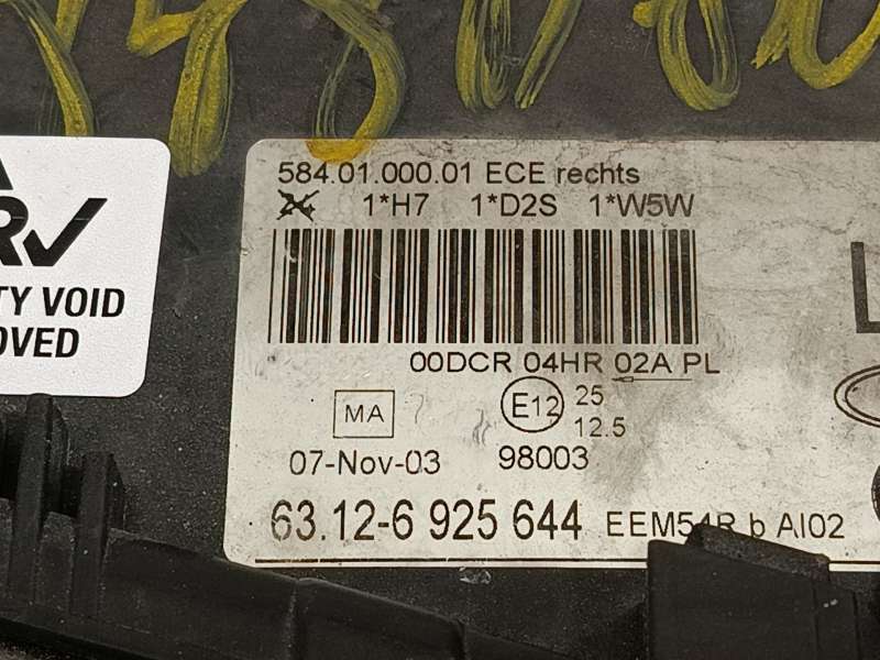 Recambio de faro derecho para bmw 3 touring (e46) 320 d referencia OEM IAM 63126925644  5840100001 5
