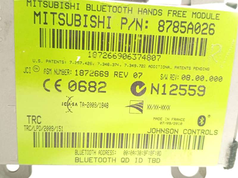 Recambio de centralita unidad control telefono para mitsubishi outlander ii (cw_w) 2.2 di-d 4wd referencia OEM IAM 8785A026 4