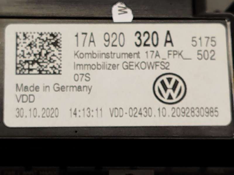 Recambio de cuadro instrumentos para volkswagen t-roc (a11, d11) 1.5 tsi referencia OEM IAM 17A920320A  A2C05738000 5