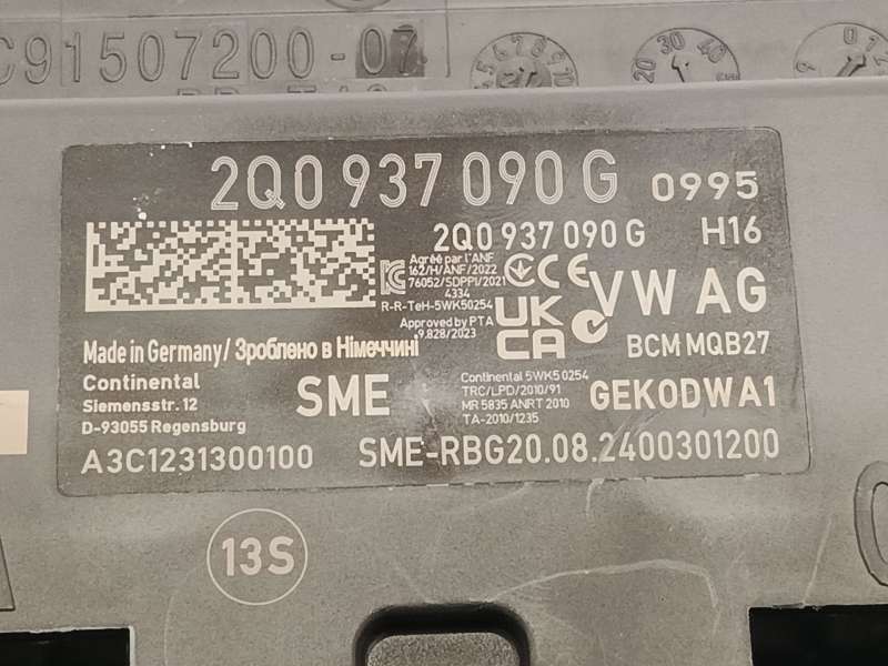 Recambio de centralita confort para volkswagen taigo (cs1) 1.0 tsi referencia OEM IAM 2Q0937090G  A3C1231300100 6
