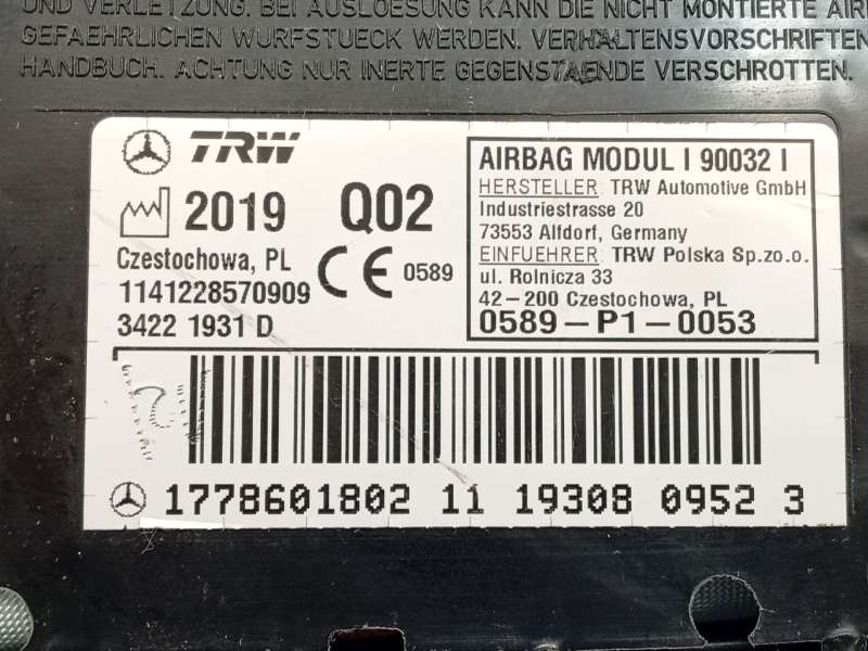 Recambio de airbag lateral delantero derecho para mercedes-benz clase a (w177) a 180 d (177.003) referencia OEM IAM 1778601802 - Gris 4