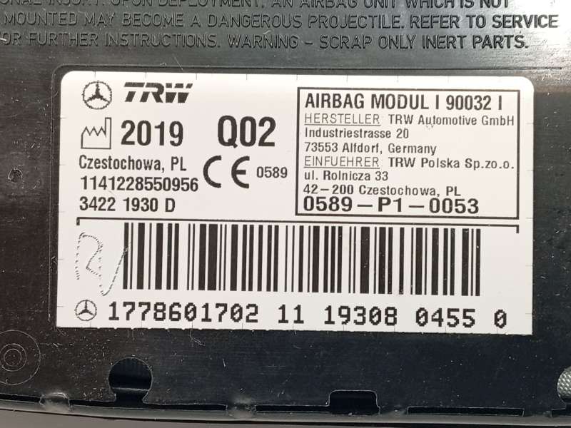 Recambio de airbag lateral delantero izquierdo para mercedes-benz clase a (w177) a 180 d (177.003) referencia OEM IAM 1778601702 - Gris 4