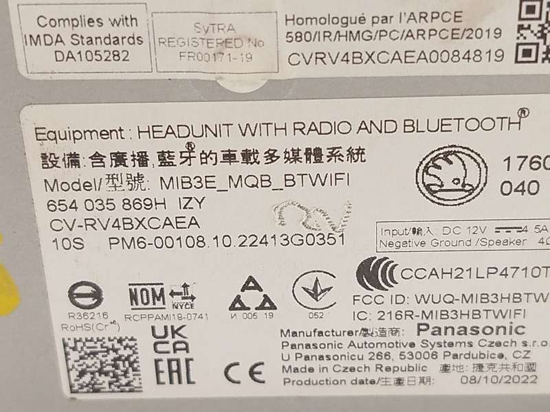 Recambio de pantalla multifuncion para skoda kamiq (nw4) 1.0 tsi referencia OEM IAM 654035869HIZY - Gris 6
