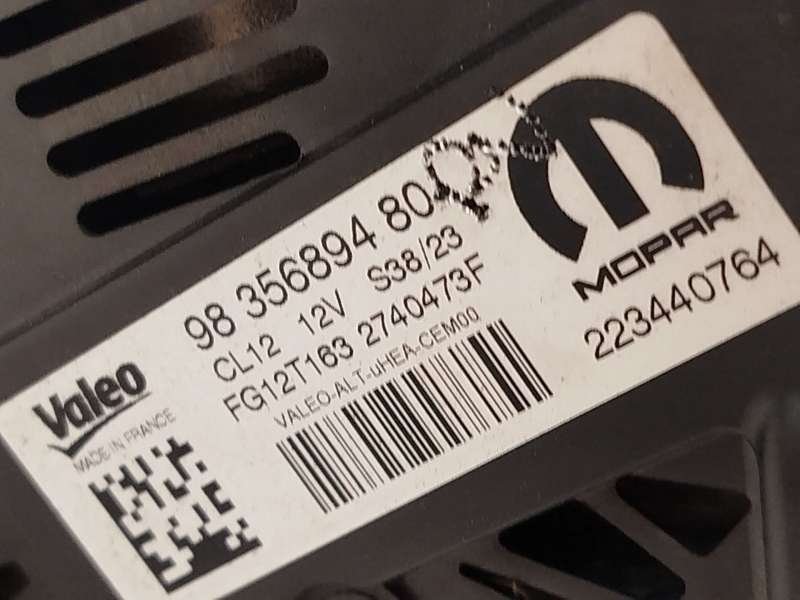 Recambio de alternador para jeep avenger referencia OEM IAM 9835689480 2740473F FG12T163 - Negro 4