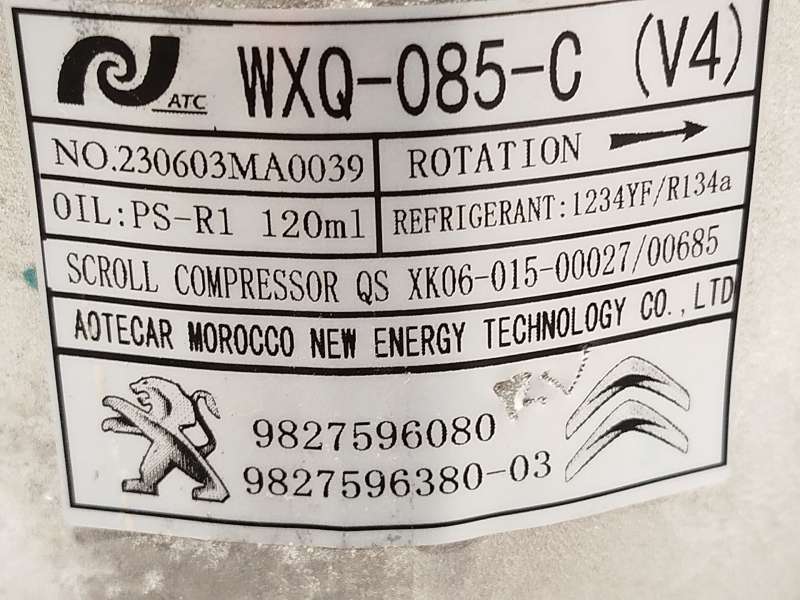 Recambio de compresor aire acondicionado para jeep avenger referencia OEM IAM 9827596080 9827596380 - Negro 4