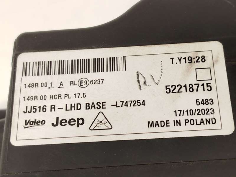 Recambio de faro derecho para jeep avenger referencia OEM IAM 52218715 - Negro 4