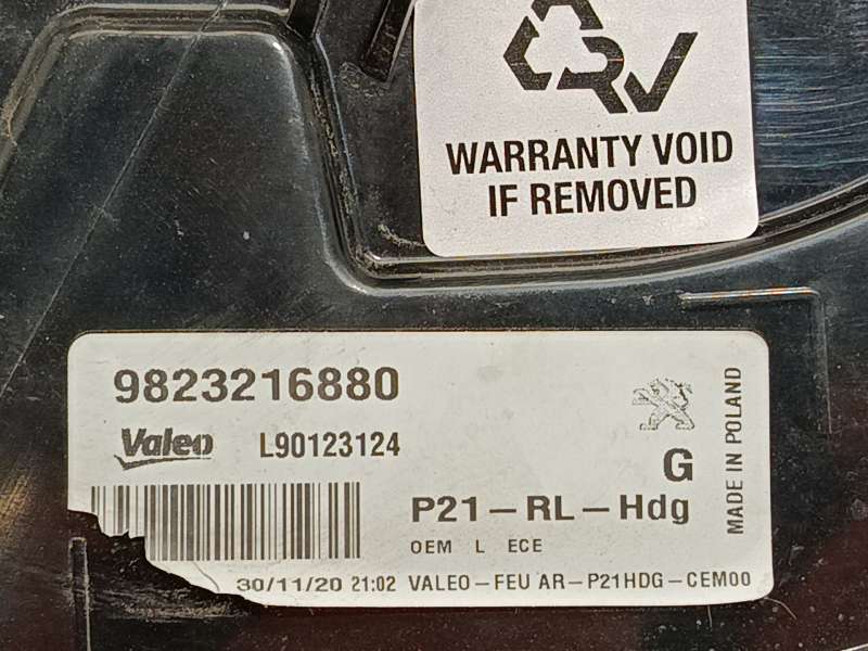 Recambio de piloto trasero izquierdo para peugeot 208 ii (ub_, up_, uw_, uj_) 1.2 puretech 100 referencia OEM IAM 9823216880  L9 - Gris 5