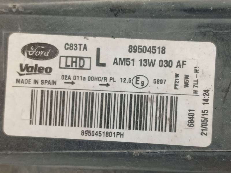 Recambio de faro izquierdo para ford grand c-max (dxa/cb7, dxa/ceu) 1.6 tdci referencia OEM IAM AM5113W030AF 1787130 89504518 6