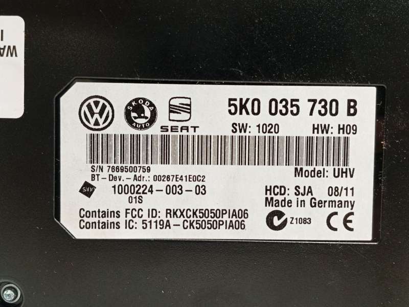 Recambio de modulo electronico para volkswagen passat b7 (362) 1.8 tsi referencia OEM IAM 5K0035730B 4