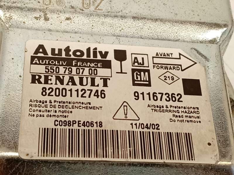 Recambio de centralita airbag para renault trafic ii furgoneta (fl) 1.9 dci 80 (fl0b) referencia OEM IAM 8200112746 91167362 550 4