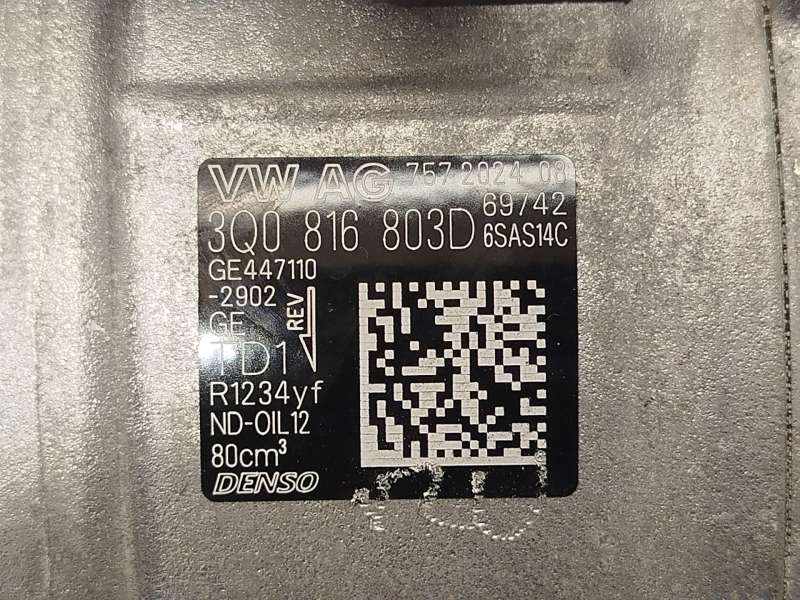 Recambio de compresor aire acondicionado para seat ibiza v (kj1, kjg) 1.5 tsi referencia OEM IAM 3Q0816803D 6SAS14C 4471102902 4