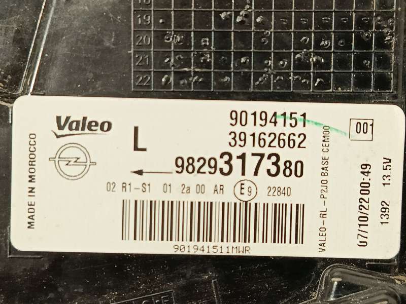 Recambio de piloto trasero izquierdo para opel corsa f (p2jo) 1.2 (68) referencia OEM IAM 9829317380 5