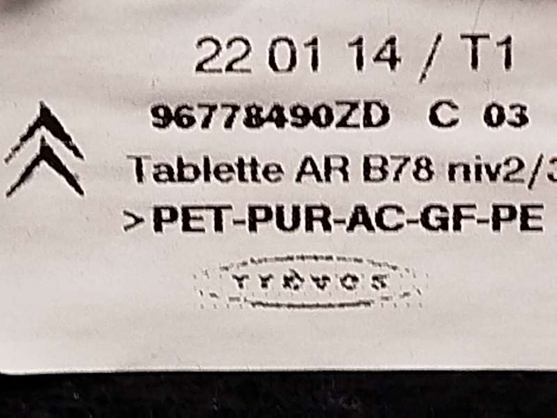 Recambio de bandeja trasera para citroën c4 picasso ii 1.6 hdi / bluehdi 115 referencia OEM IAM 96778490ZD - Marron 5