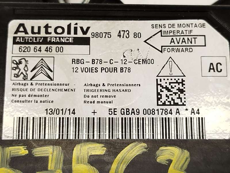 Recambio de centralita airbag para citroën c4 picasso ii 1.6 hdi / bluehdi 115 referencia OEM IAM 9807547380  620644600 - Marron 4