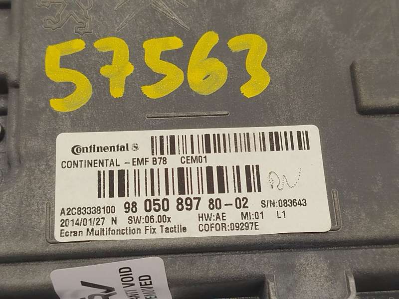 Recambio de pantalla multifuncion para citroën c4 picasso ii 1.6 hdi / bluehdi 115 referencia OEM IAM 9805089780  A2C83338100 - Marron 5