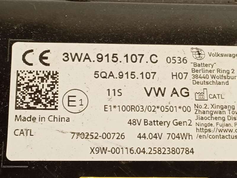 Recambio de bateria electrica menor de 5 kwh (hev) para volkswagen  golf viii 1.5 referencia OEM IAM 3WA915107C 5QA915107 - Plata 6