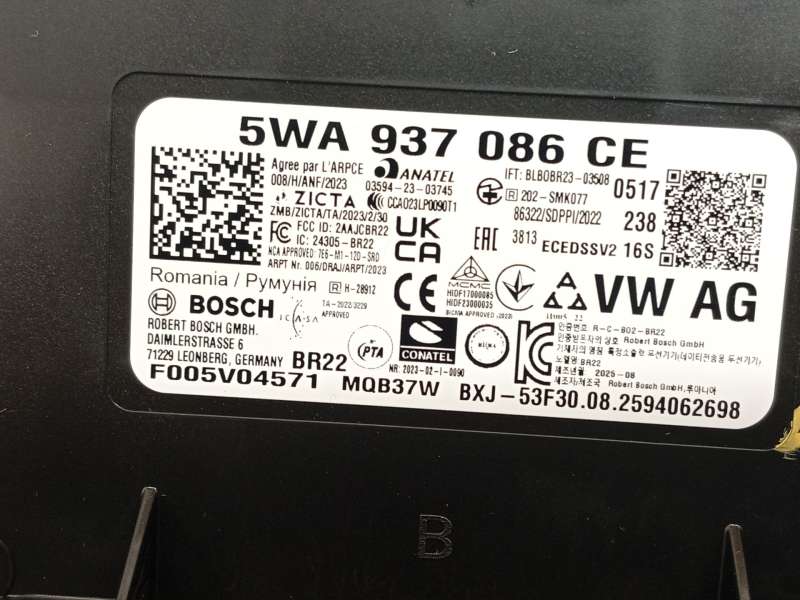 Recambio de centralita confort para volkswagen  golf viii 1.5 referencia OEM IAM 5WA937086CE 5WA937086CF F005V04571 - Plata 4