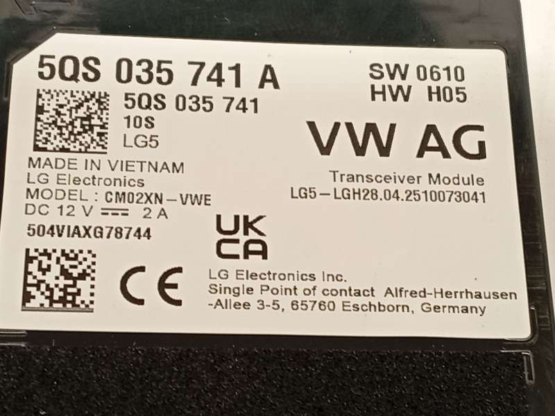 Recambio de modulo electronico para volkswagen  golf viii 1.5 referencia OEM IAM 5QS035741A - Plata 3