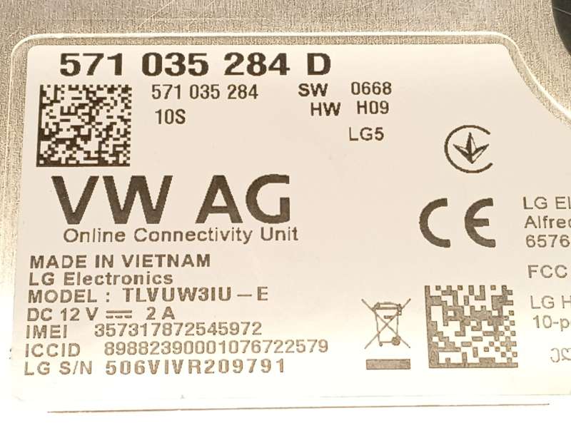 Recambio de modulo electronico para volkswagen  golf viii 1.5 referencia OEM IAM 571035284D - Plata 4