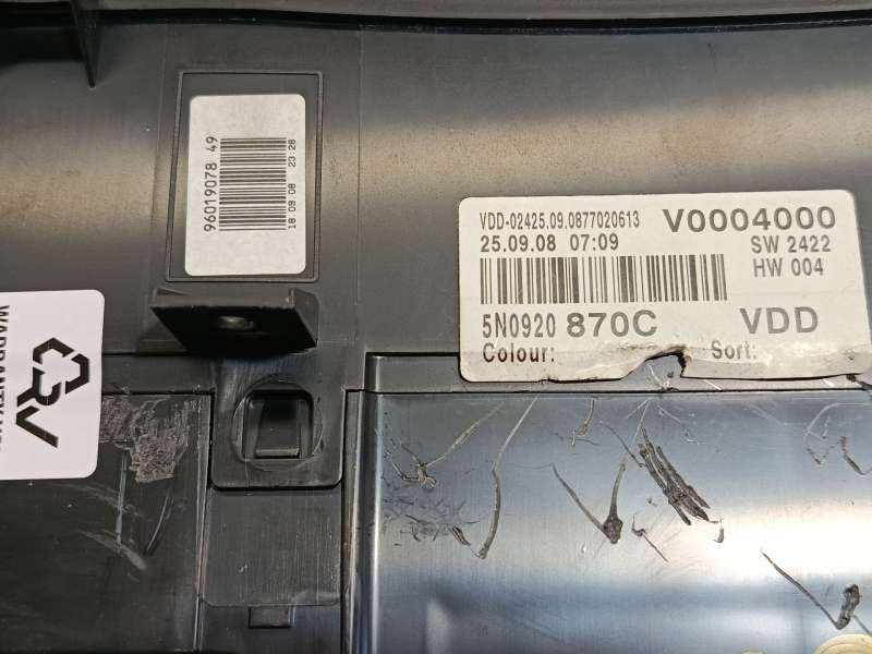 Recambio de cuadro instrumentos para volkswagen tiguan (5n_) 2.0 tfsi 4motion referencia OEM IAM 5N0920870CV000 - Blanco 6