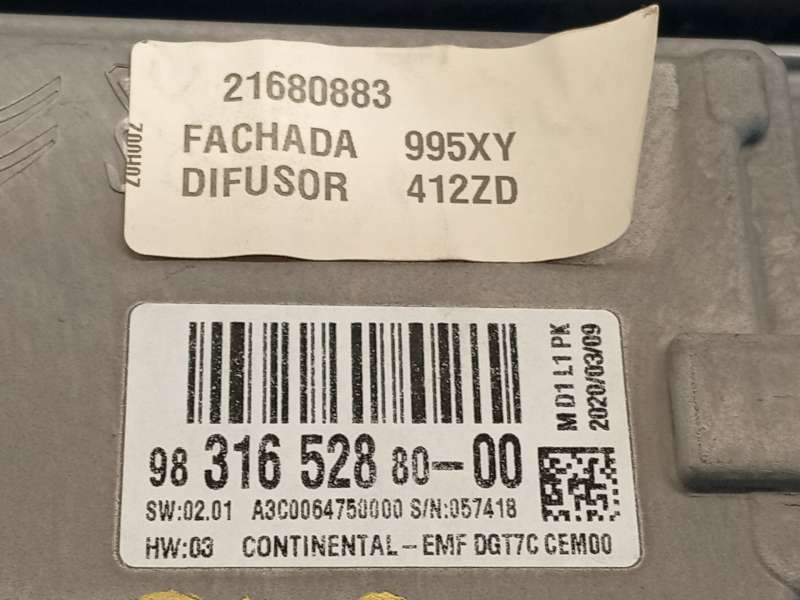 Recambio de pantalla multifuncion para citroën grand c4 spacetourer (3a_, 3e_) 1.5 bluehdi 130 referencia OEM IAM 9831652880 982 - Gris 6