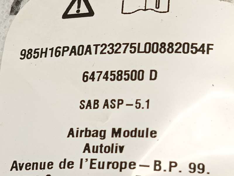 Recambio de airbag lateral delantero izquierdo para nissan juke (f16_) 1.0 referencia OEM IAM 985H16PA0A 4