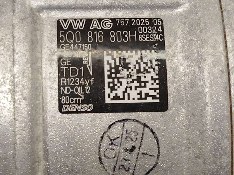 Recambio de compresor aire acondicionado para seat ibiza v (kj1, kjg) 1.0 tsi referencia OEM IAM 5Q0816803H 6SES14C 4471508638 4