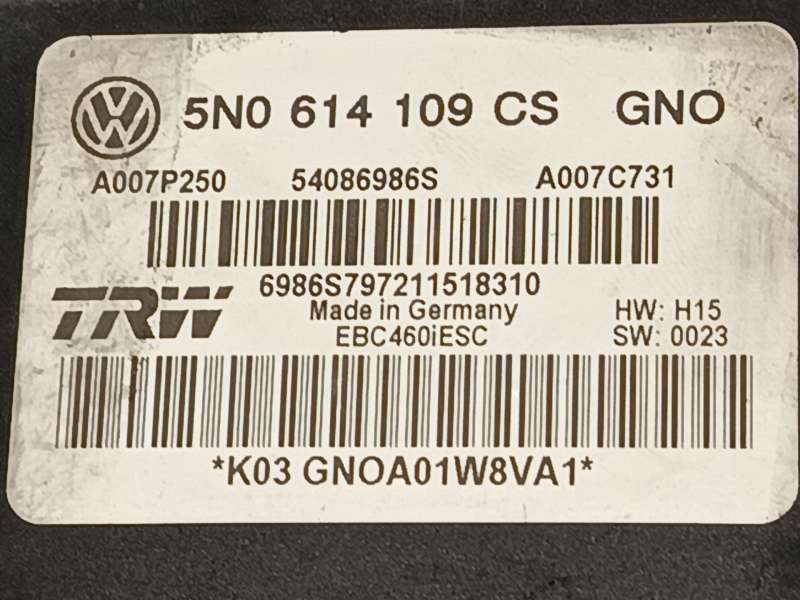 Recambio de abs para volkswagen sharan (7n1, 7n2) 2.0 tdi referencia OEM IAM 5N0614109CS 54086986S A007P250 6