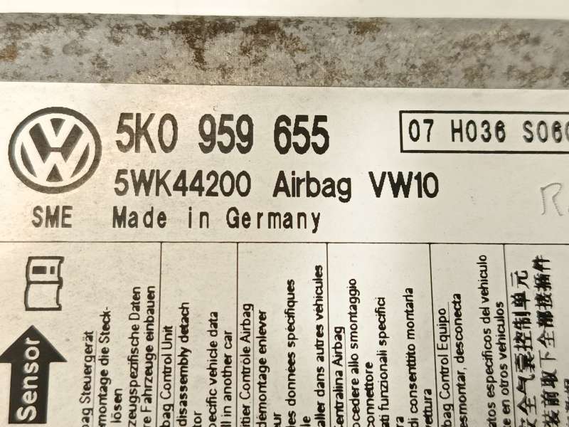 Recambio de centralita airbag para volkswagen golf vi (5k1) 2.0 tdi referencia OEM IAM 5K0959655  5WK44200 - Blanco 5