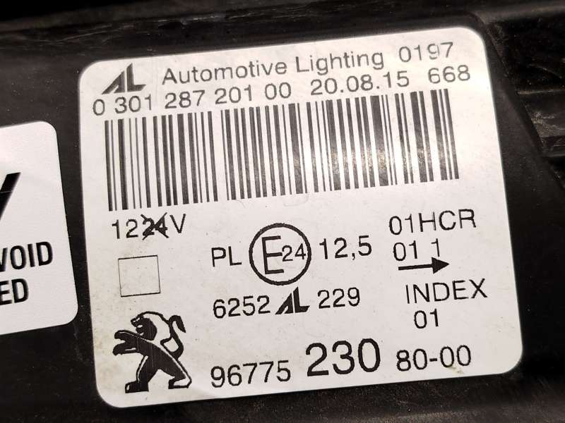 Recambio de faro izquierdo para peugeot 308 ii (lb_, lp_, lw_, lh_, l3_) 1.2 thp 130 referencia OEM IAM 9677523080  030128720100 - Gris 4