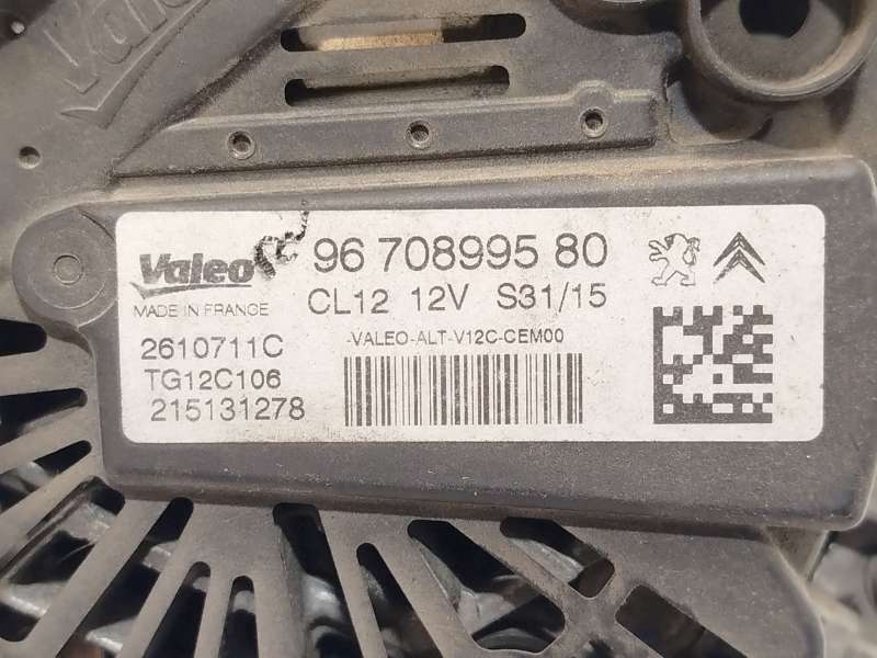 Recambio de alternador para peugeot 308 ii (lb_, lp_, lw_, lh_, l3_) 1.2 thp 130 referencia OEM IAM 9670899580 2610711C TG12C106 - Gris 5