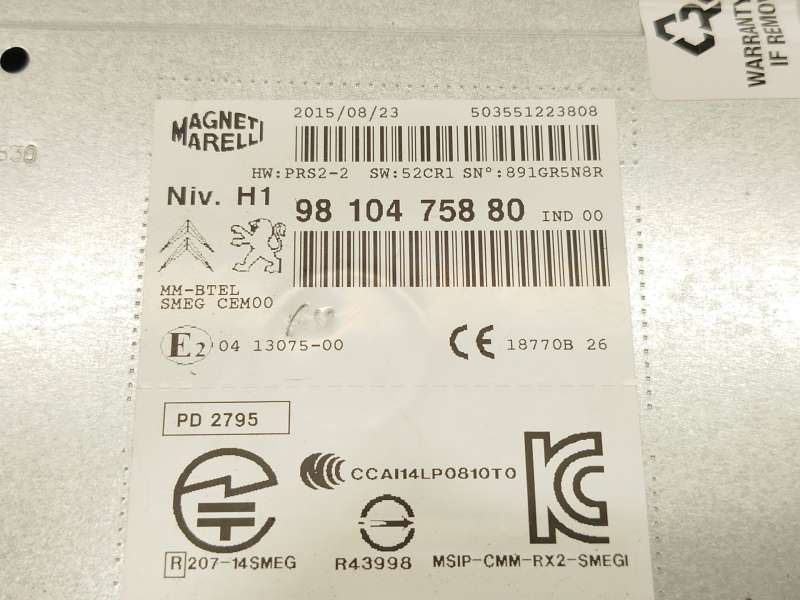 Recambio de sistema audio / radio cd para peugeot 308 ii (lb_, lp_, lw_, lh_, l3_) 1.2 thp 130 referencia OEM IAM 9810475880  50 - Gris 5