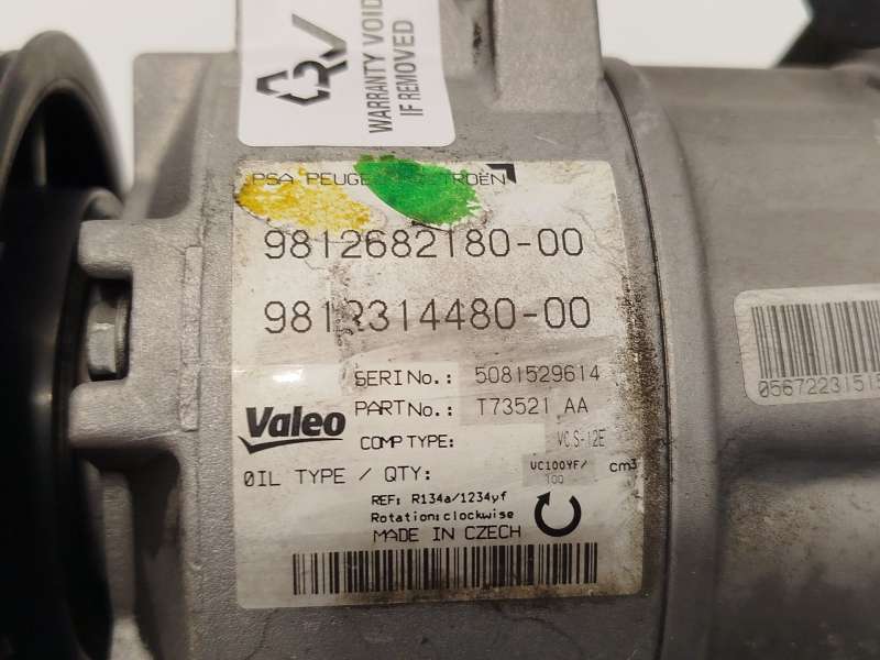 Recambio de compresor aire acondicionado para peugeot 308 ii (lb_, lp_, lw_, lh_, l3_) 1.2 thp 130 referencia OEM IAM 9812682180 - Gris 2