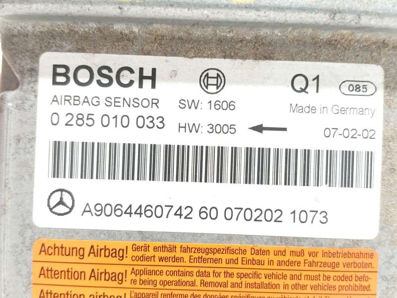 Recambio de centralita airbag para mercedes-benz vito / mixto furgoneta (w639) 111 cdi (639.601, 639.603) referencia OEM IAM A90 - Blanco 4