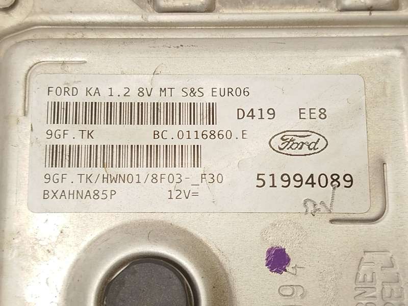 Recambio de centralita motor uce para ford ka (ru8) 1.2 referencia OEM IAM 51994089 - Azul 4