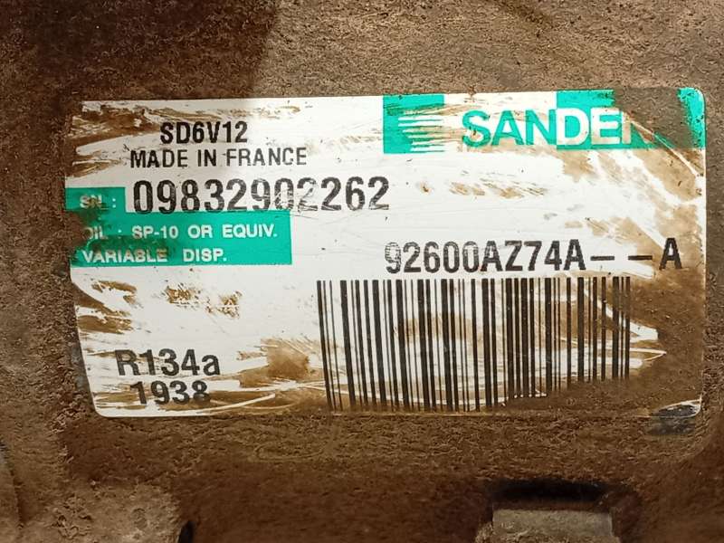 Recambio de compresor aire acondicionado para nissan nv200 furgoneta 1.5 dci 90 (m20, m20m) referencia OEM IAM 92600AZ74A 098329 - Negro 6