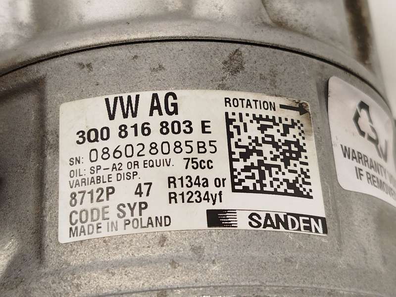 Recambio de compresor aire acondicionado para skoda kamiq (nw4) 1.0 tsi referencia OEM IAM 3Q0816803E  8712P - Blanco 5