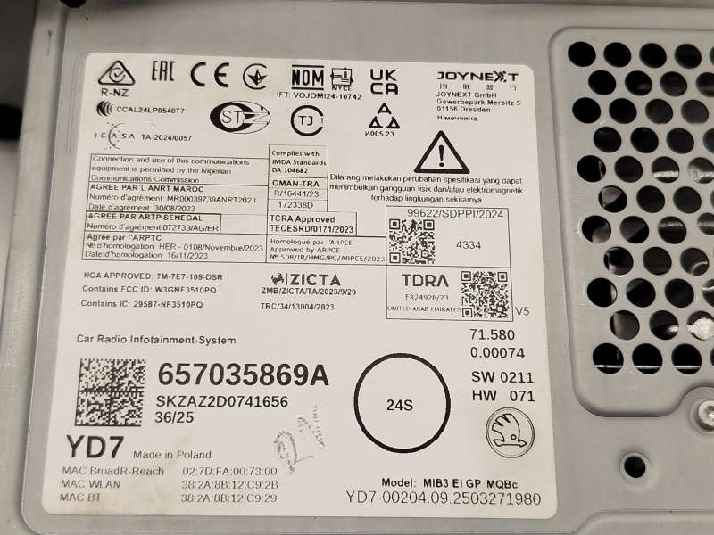 Recambio de pantalla multifuncion para skoda kamiq (nw4) 1.0 tsi referencia OEM IAM 657035869A - Blanco 7
