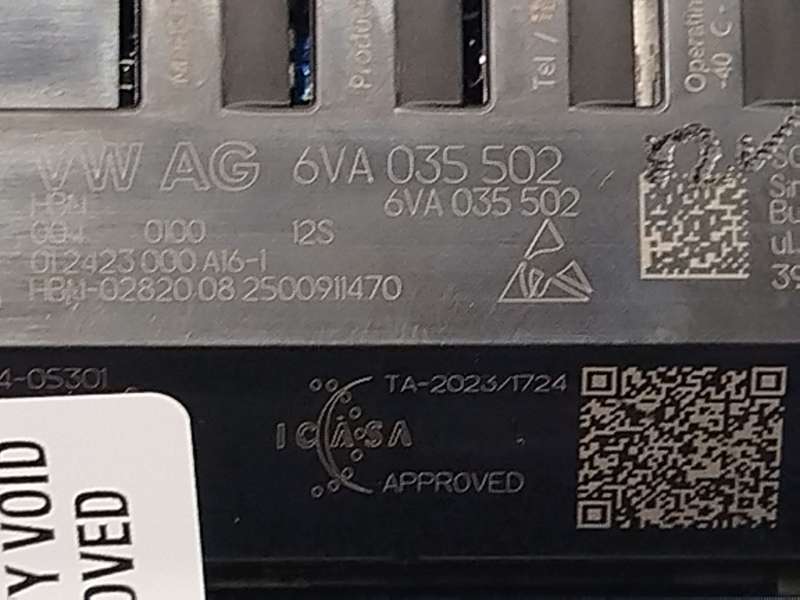 Recambio de modulo electronico para skoda kamiq (nw4) 1.0 tsi referencia OEM IAM 6VA035502 - Blanco 2