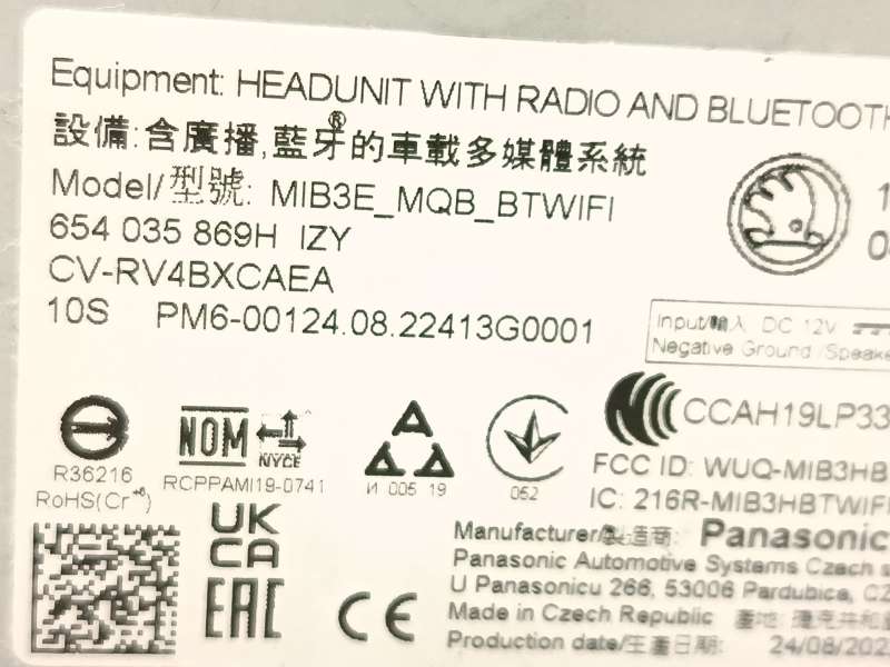 Recambio de pantalla multifuncion para skoda fabia iv (pj3) 1.5 tsi referencia OEM IAM 654035869HIZY - Plata 7