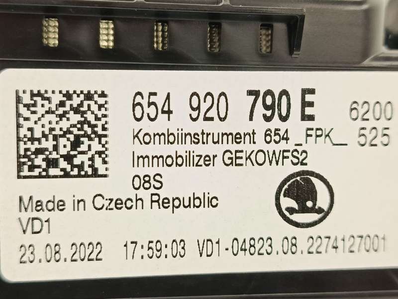 Recambio de cuadro instrumentos para skoda fabia iv (pj3) 1.5 tsi referencia OEM IAM 654920790E - Plata 6