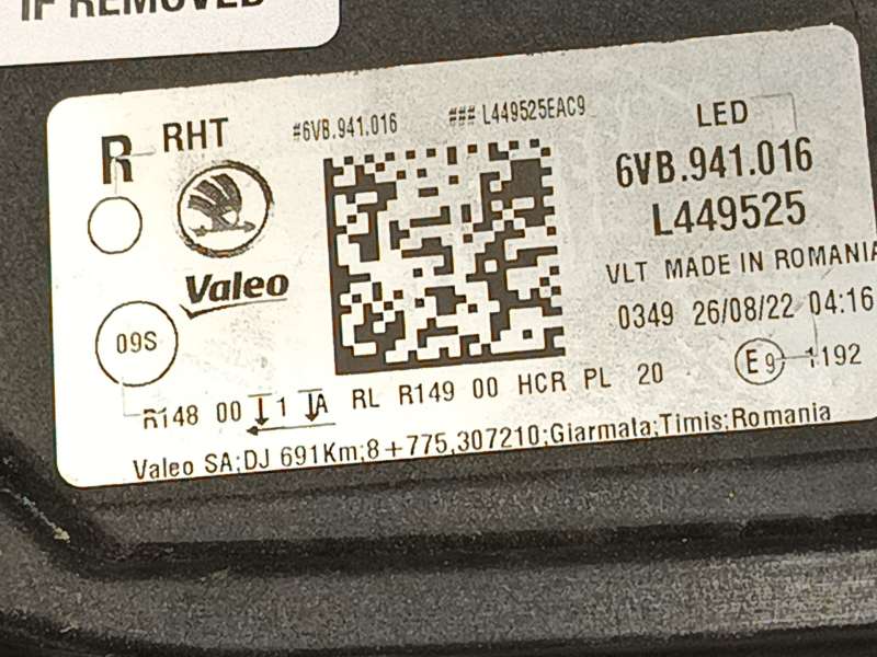 Recambio de faro derecho para skoda fabia iv (pj3) 1.5 tsi referencia OEM IAM 6VB941016  L449525 - Plata 6
