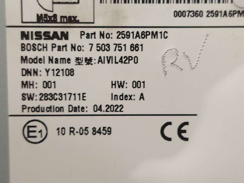 Recambio de pantalla multifuncion para nissan juke (f16_) 1.0 referencia OEM IAM 2591A6PM1C  7503751661 - Blanco 7