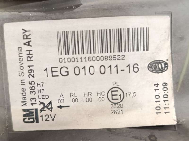 Recambio de faro derecho para opel astra j sports tourer (p10) 1.6 cdti (35) referencia OEM IAM 13365291  1EG010011 - Blanco 5