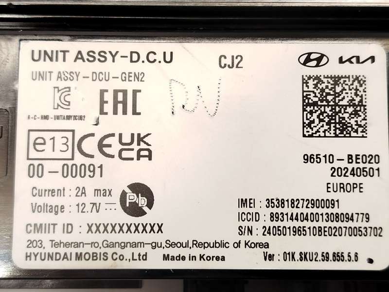 Recambio de modulo electronico para hyundai kona (os, ose, osi) 1.6 gdi hybrid referencia OEM IAM 96510BE020 - Gris 5