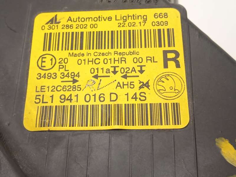 Recambio de faro derecho para skoda yeti (5l) 1.2 tsi referencia OEM IAM 5L1941016D  030128620200 - Plata 7