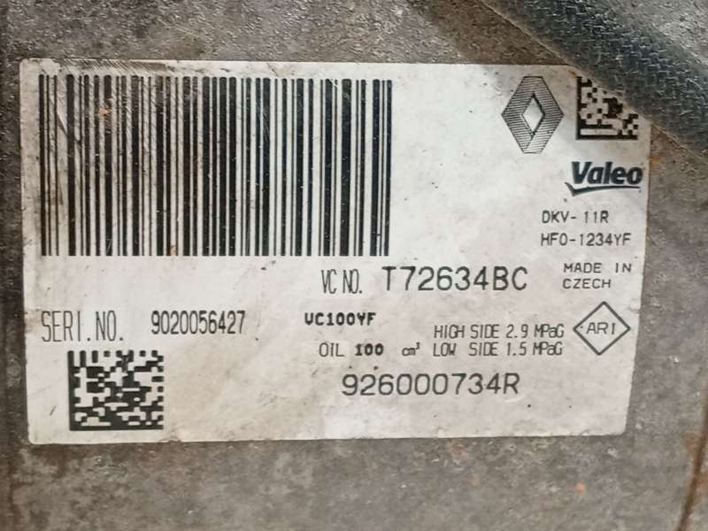 Recambio de compresor aire acondicionado para renault clio iv (bh_) 0.9 tce 90 referencia OEM IAM 926000734R - Gris 6