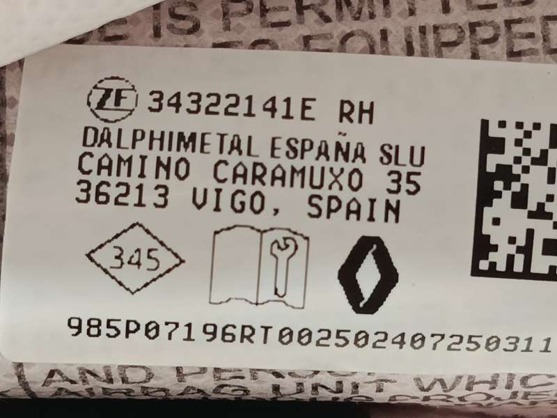 Recambio de airbag cortina delantero derecho para renault austral tce 130 referencia OEM IAM 985P07196R  34322141E - Gris 4