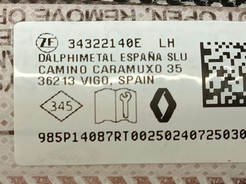 Recambio de airbag cortina delantero izquierdo para renault austral tce 130 referencia OEM IAM 985P14087R  34322140E - Gris 5